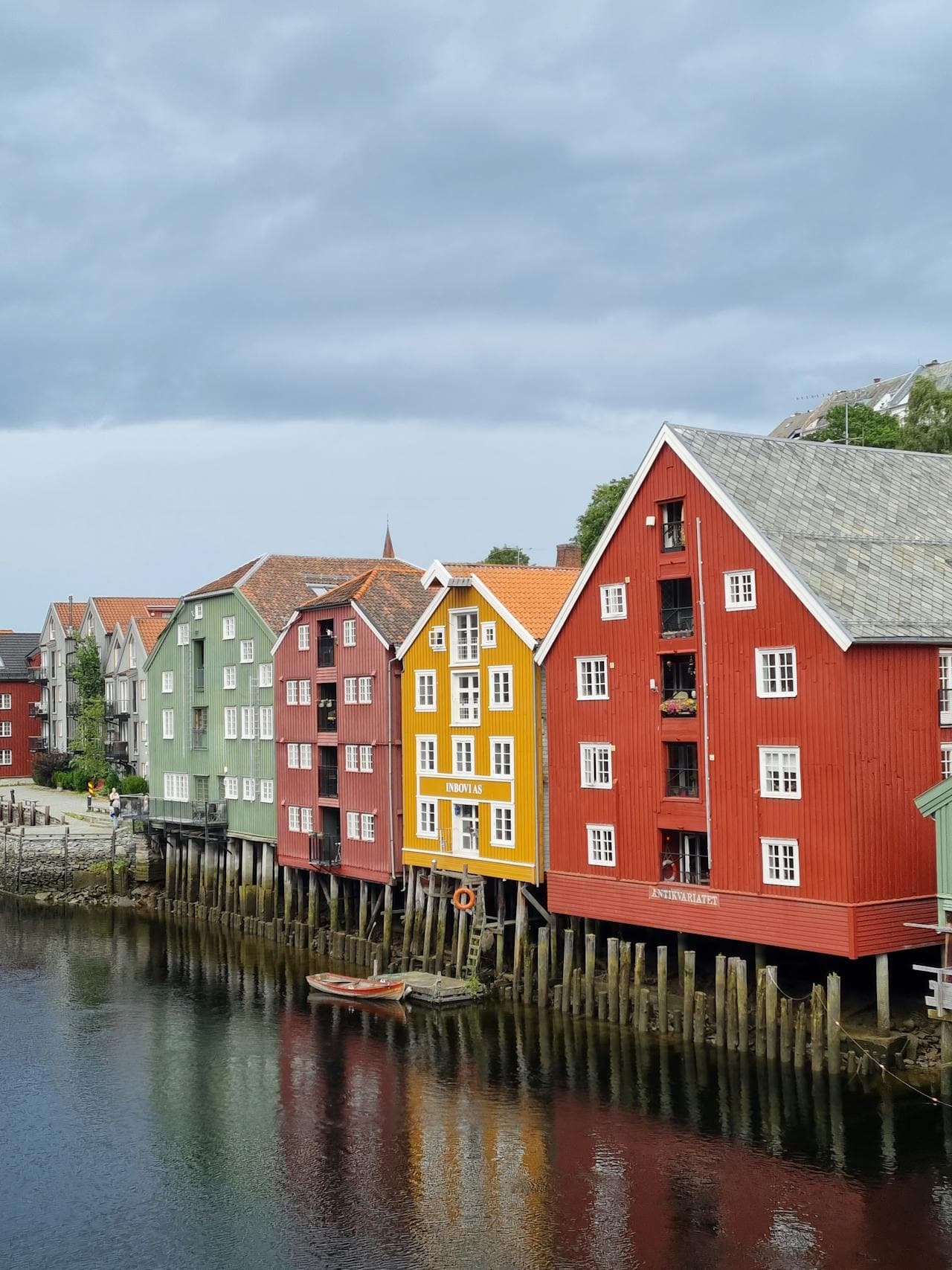 Colorful waterfront houses in Norway